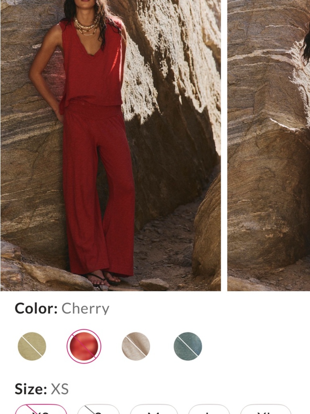 Free People Cherry Red Sleeveless Swim Coverup Set